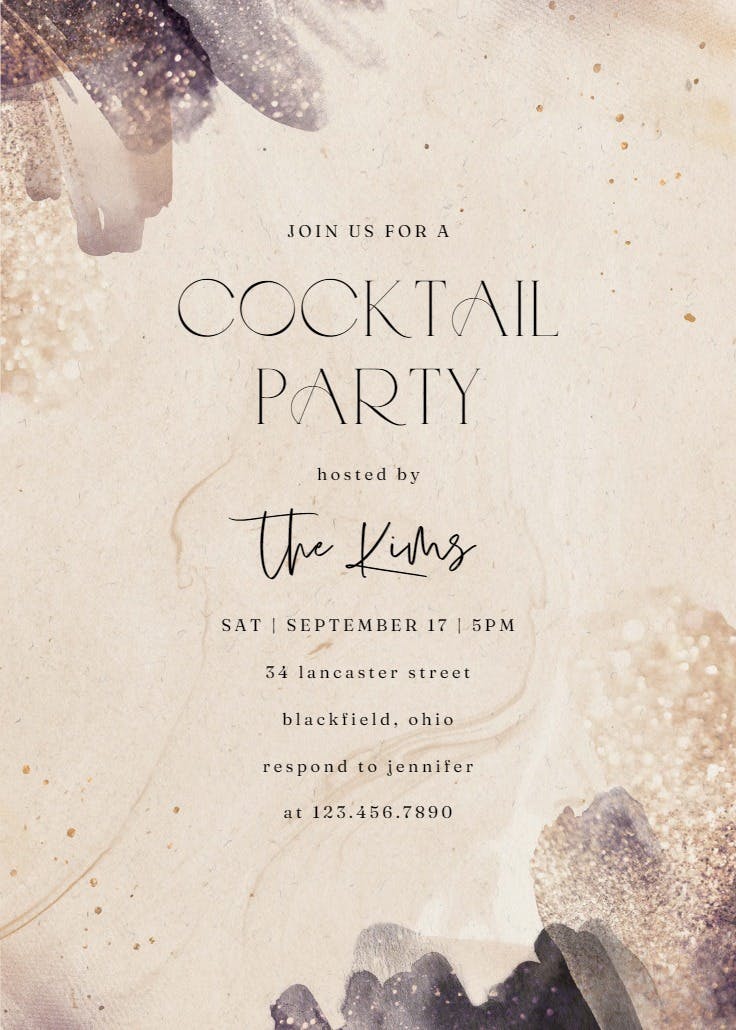 Glitter texture - cocktail party invitation